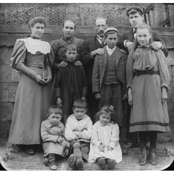 Victorian Family Dressed For Church From Magic Lantern Slide Circa 1900 by John Short / Design Pics