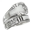 thumbnail image 1 of Victorian Fancy Vintage Spoon Ring Sterling Silver Flower Thumb Band 925 Jewelry Female Male Size 9, 1 of 4