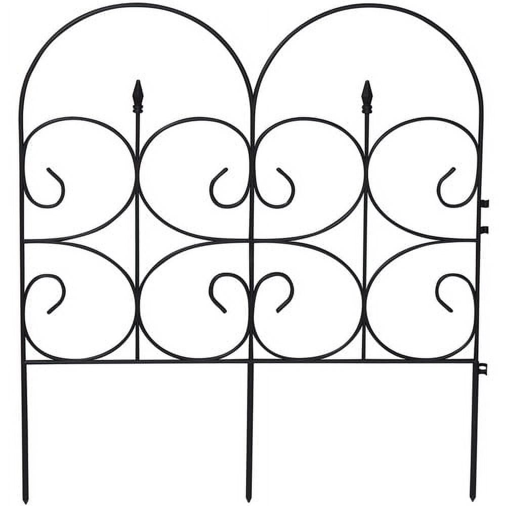 Victorian Black Resin Fleur De Lis Large Garden Fence Panels