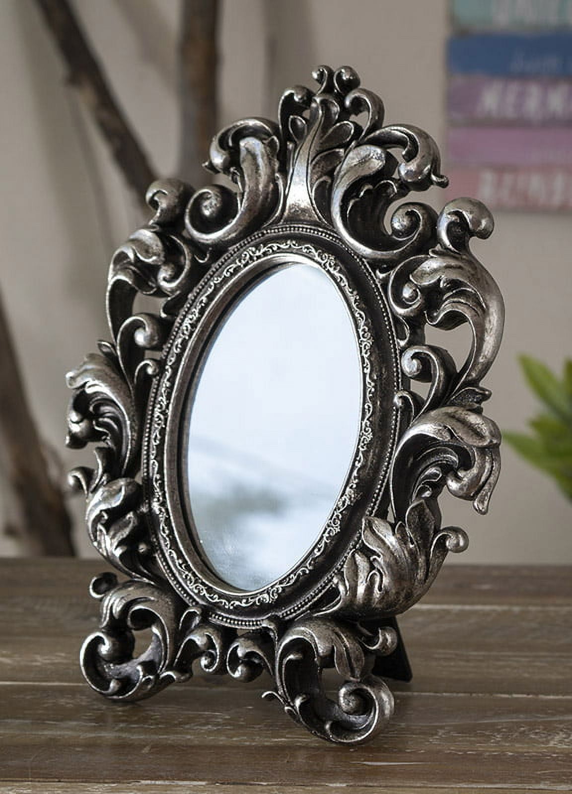 Desktopmirror Victorian Floral Scrollwork Ornate Vanity Dressing Desktop Table Mirror ...