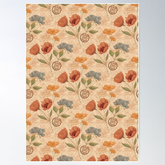 Victorian Flowers And Letters Poster Wall Art, Modern Wall Decor For Living Room Bedroom, 16x24 UNFRAMED