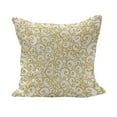 thumbnail image 1 of Victorian Fluffy Throw Pillow Cushion Cover, Floral Ivy Swirls in Golden Yellow Shade Antique Motif Inspired Art Print, Decorative Square Accent Pillow Case, 24" x 24", Yellow and White, by Ambesonne, 1 of 5