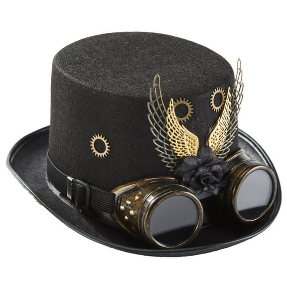 Victorian Gear Goggles Hat Steampunk Hat Top Hat Halloween Hat Party Hat for Celebrations