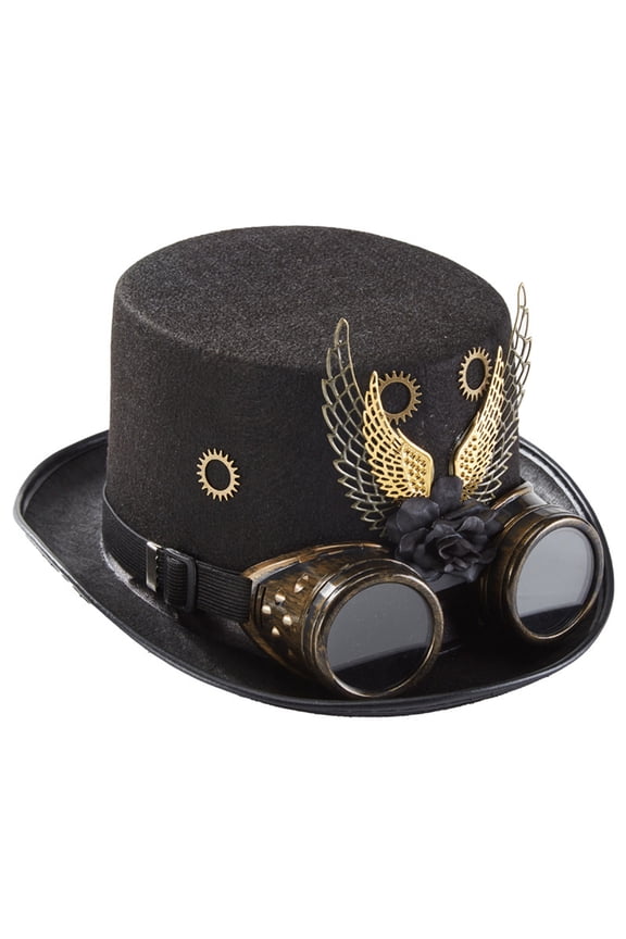 Victorian Gear Goggles Hat Steampunk Hat Top Hat Halloween Hat Party Hat for Celebrations