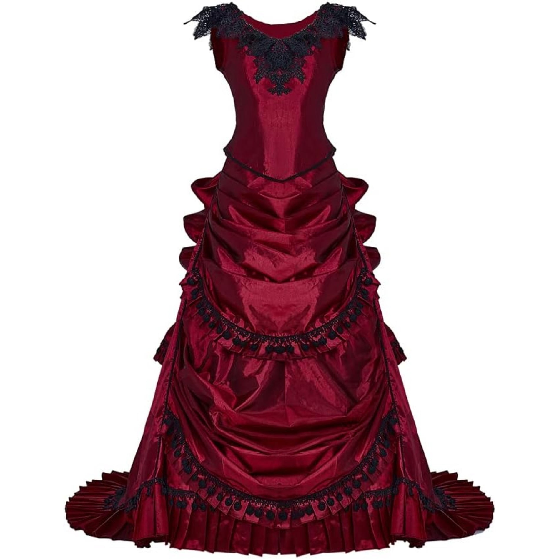 Victorian Gothic Ball Gown - Elegant Bustle Wedding Dress with ...