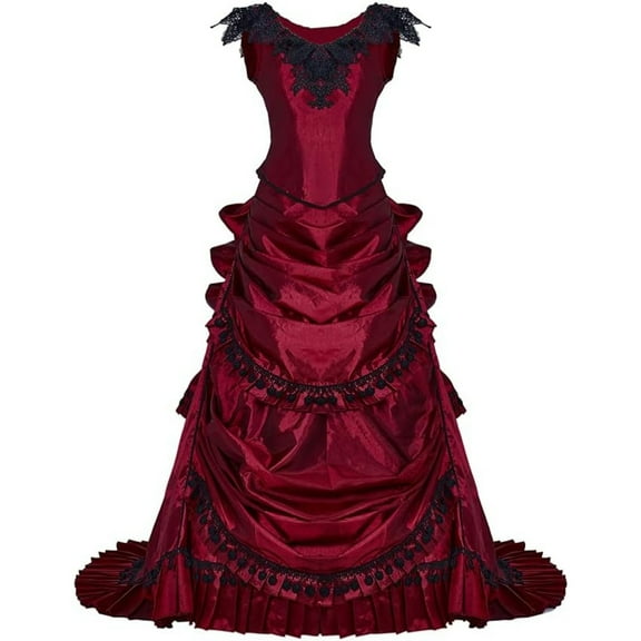 Victorian Gothic Ball Gown - Elegant Bustle Wedding Dress with Steampunk Ball Gowns