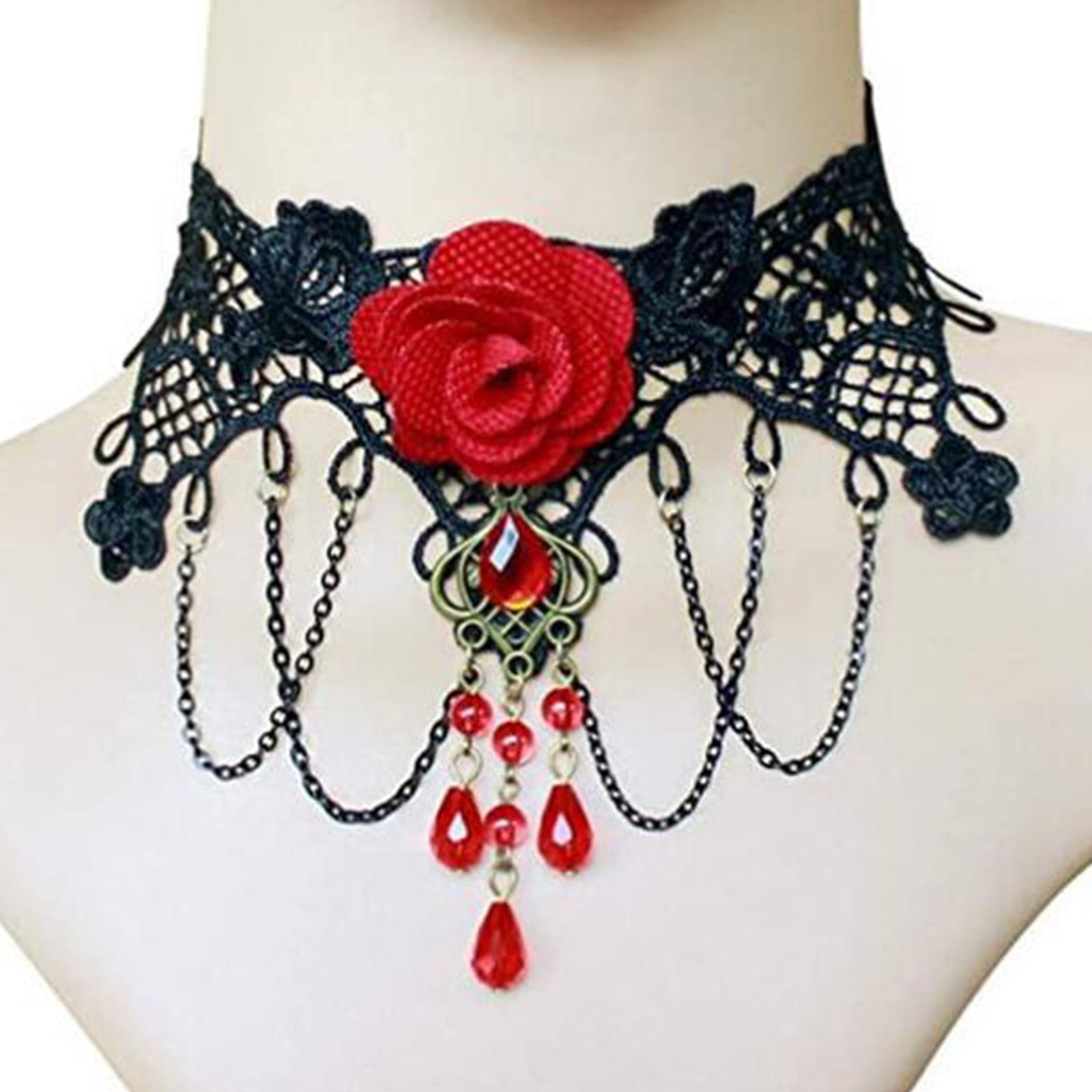 Victorian Gothic Choker Necklace - Elegant Black Lace Steampunk Collar ...