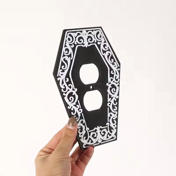 Victorian Gothic Coffin Light Switch Plate for Dark Home Decor