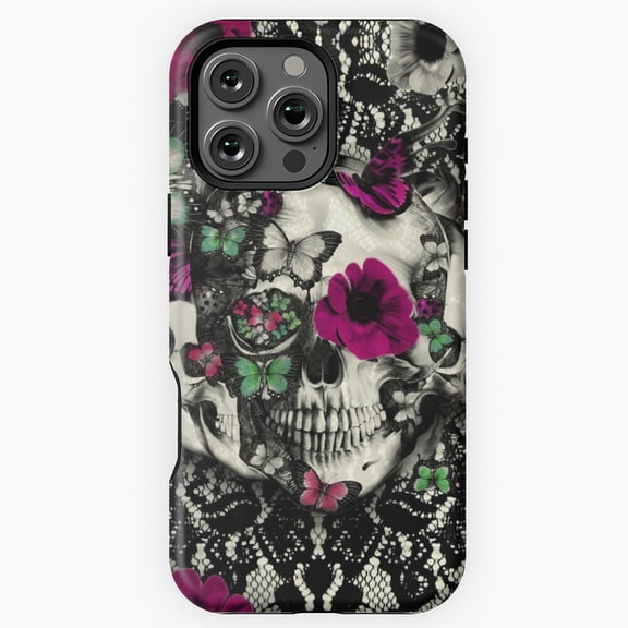 Victorian Gothic Lace Skeleton Phone Case for iPhone 16 15 14 13 12 11 Pro Max M5905500