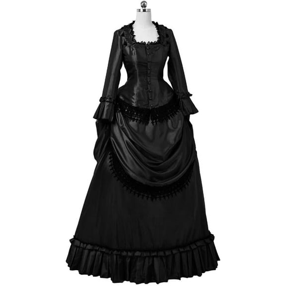 Victorian Gothic Steampunk Bustle Dress Women’s Edwardian Evening Gown Classic Style
