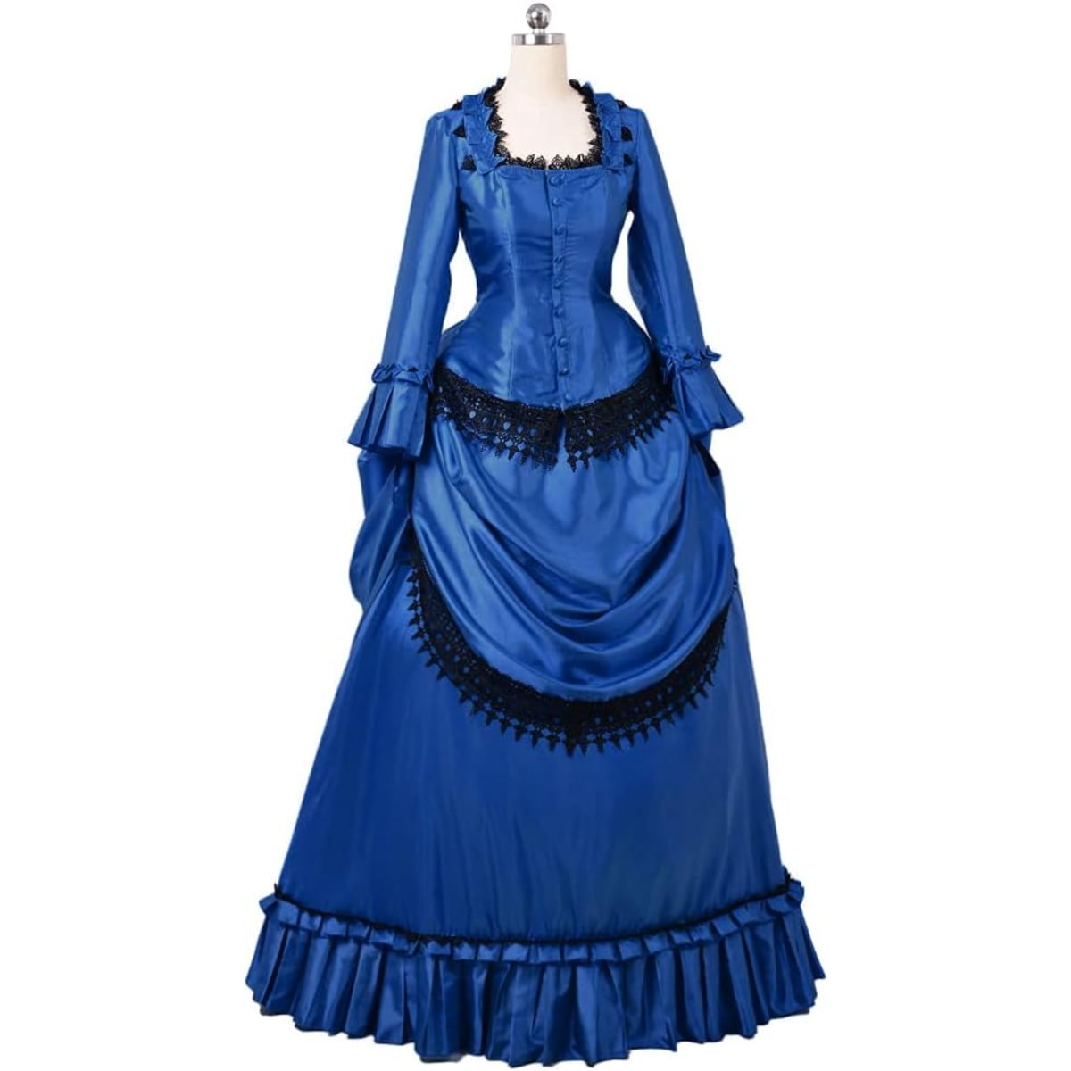 Victorian Gothic Steampunk Bustle Dress Women's Edwardian Evening Gown  Classic Style - Walmart.com