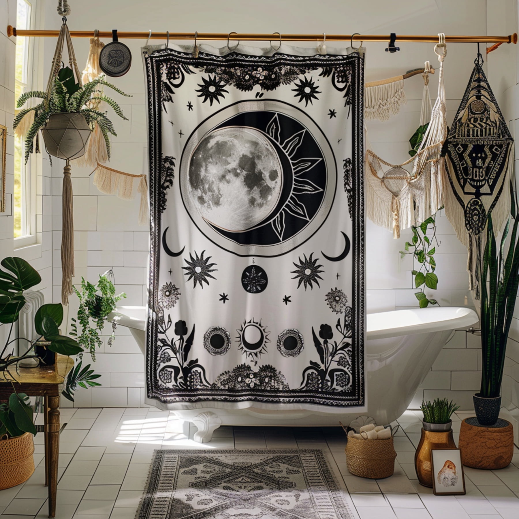 Witchy Shower Curtain - Dark Crystals Bathroom Decor - Psychic Bathroom Inspo - Tarot Bathroom outlets - Celestial Home Decor - Bathroom Shower