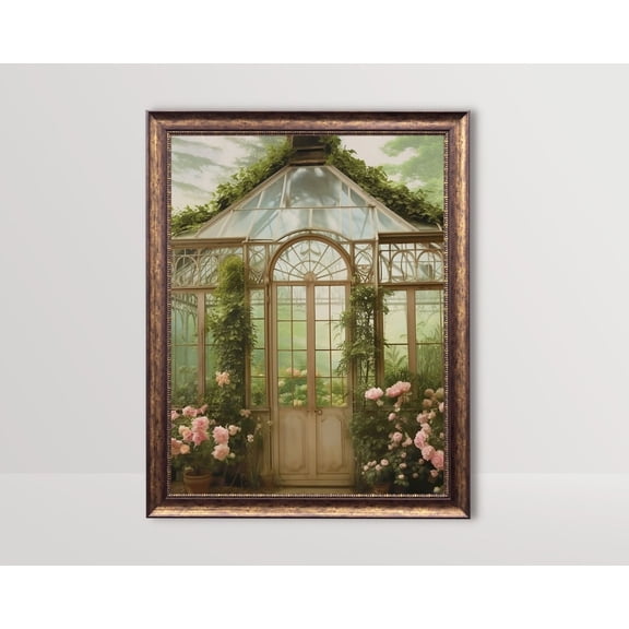Victorian Greenhouse, Vintage, Coquette Room Decor, Baroque Aesthetic Poster, Neutral Light Academia Wall Art, Renaissance Art, Unframed Poster Size 12x18