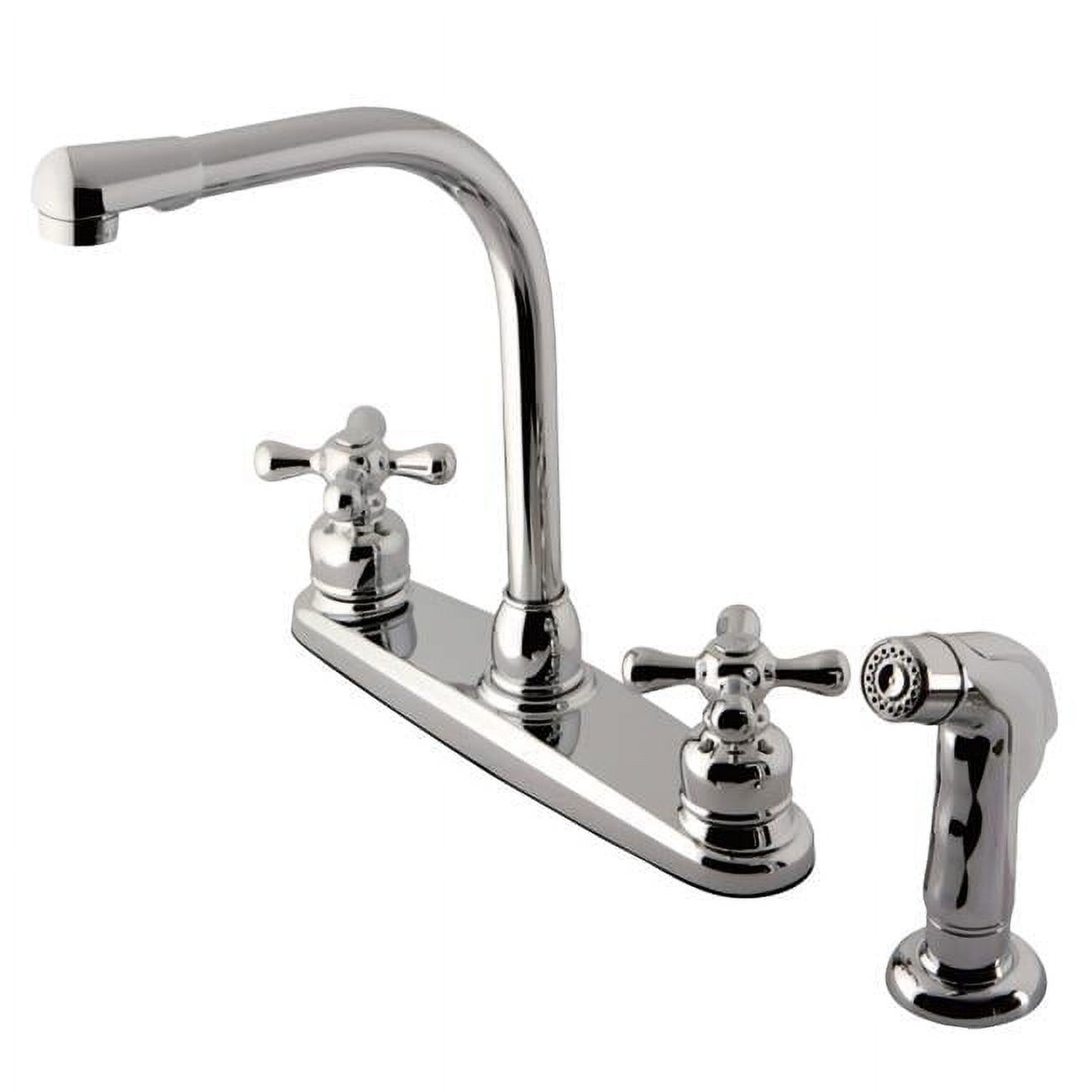 Victorian High Arch Kitchen Faucet with Matching Sprayer, Chrome ...