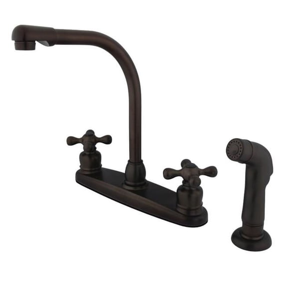 Victorian High Arch Kitchen Faucet with Matching Sprayer, Oil Rubbed Bronze