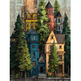 thumbnail image 1 of Victorian Houses Canvas Wall Art Print, Living Room Bedroom Office Hotel Lobby Gallery Decor, 1 of 8