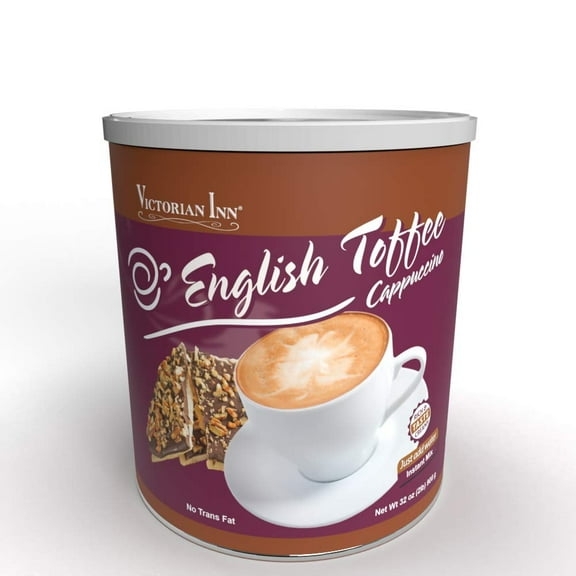 Victorian Inn Instant Cappuccino - English Toffee Flavor - Rich & Creamy Coffee Mix - Great Hot, Cold, or Blended - Ideal as Coffee Creamer - 2 lb Canister (Pack of 1)