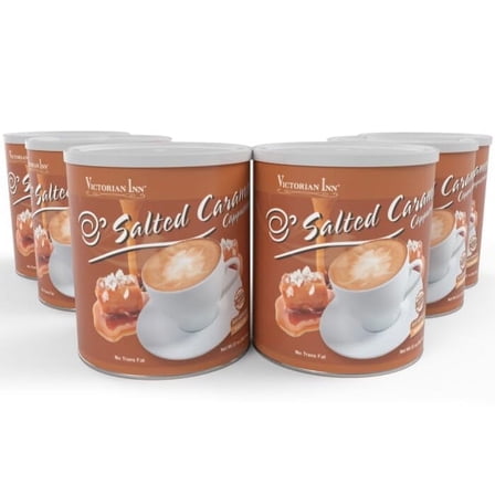 Victorian Inn Instant Cappuccino - Salted Caramel Flavor - Creamy Coffee Mix - 2 Pound (Pack of 6)