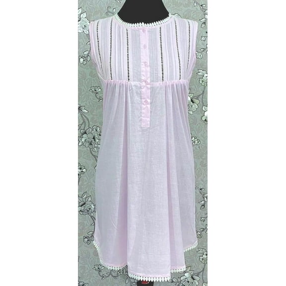 Victorian-Inspired 100% Cotton Nightgown by SoieRose - SR-1128 - Pink