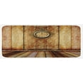 thumbnail image 1 of Victorian Kitchen Mat, Antique Clock on Medieval Style Wall Wooden Floor Classic Architecture Theme Art, Plush Decorative Kitchen Mat with Non Slip Backing, 47" X 19", Beige Brown, by Ambesonne, 1 of 1