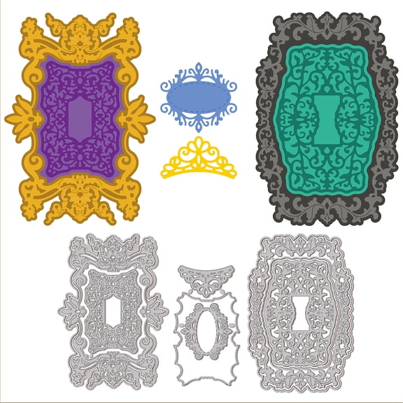 Victorian Lace Frame Cutting Dies Die Cuts Label Template Stencil for Card Making Decoration DIY Scrapbooking Album Craft DecorDIY