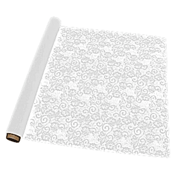 Cellophane Wrap Victorian Lace Rolls 20 Inch X 100 Foot Roll Food Contact Safe-LACE~ WHITE
