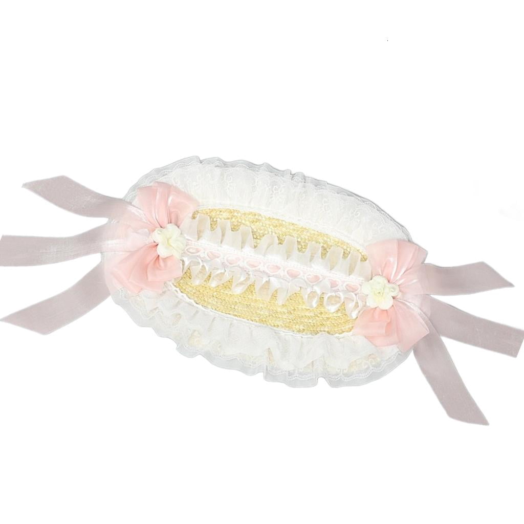 Victorian Lace Straw Bonnet Hat For Women And Girls With Bowknot Ribbon Great For TeaParties AndC0sp1ayEvent