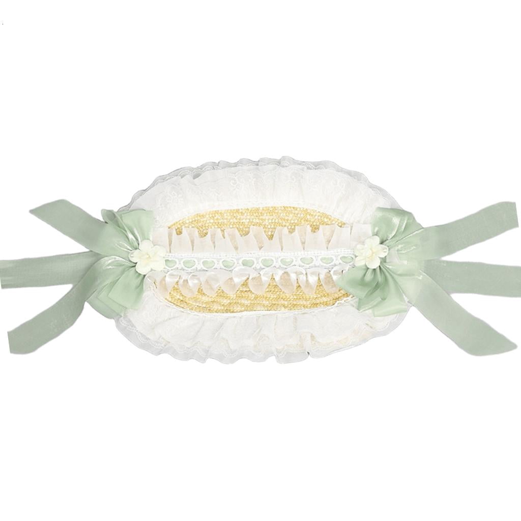 Victorian Lace Straw Bonnet Hat For Women And Girls With Bowknot Ribbon Great For TeaParties AndC0sp1ayEvent