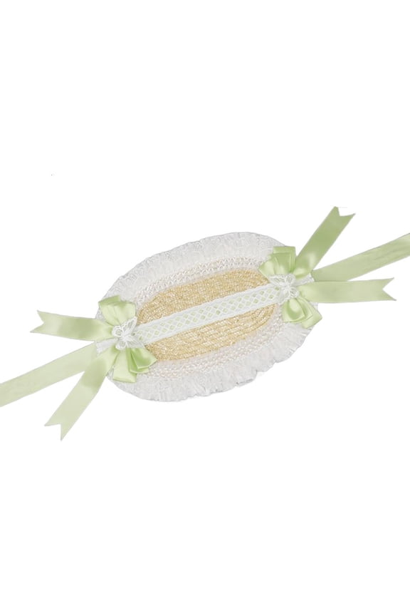 Victorian Lace Straw Bonnet Hat For Women And Girls With Bowknot Ribbon Great For TeaParties AndC0sp1ayEvent