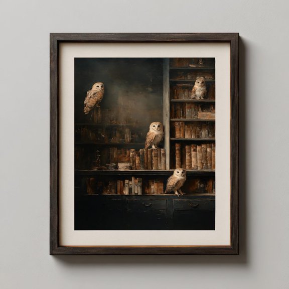 Victorian Library Dark Academia Reading Nook Accent Portrait Decor Unframed Paper Print