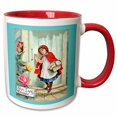 thumbnail image 1 of 3drose, Victorian Little Red Riding Hood, 15oz Two-tone Red Mug, 1 of 6