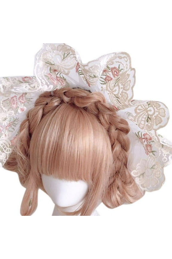 Victorian Lolita Headdress Flower Bonnet Hat Wedding Girl Sun Hat for Tea Party