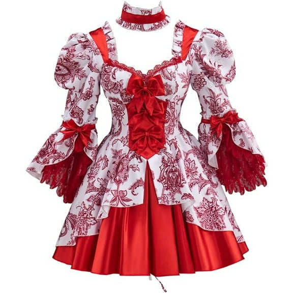 Queen Marie Antoinette Rococo Ball Gown Victorian Lolita Short Dress Medieval 18th Century Mini Dress for Women