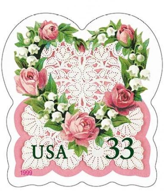 Victorian Love - pink Canvas Art - US POSTAL SERVICE (24 x 24)