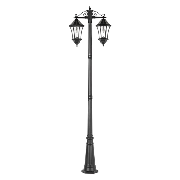 Victorian Morph Solar Lamp Post with Double Downward Lights