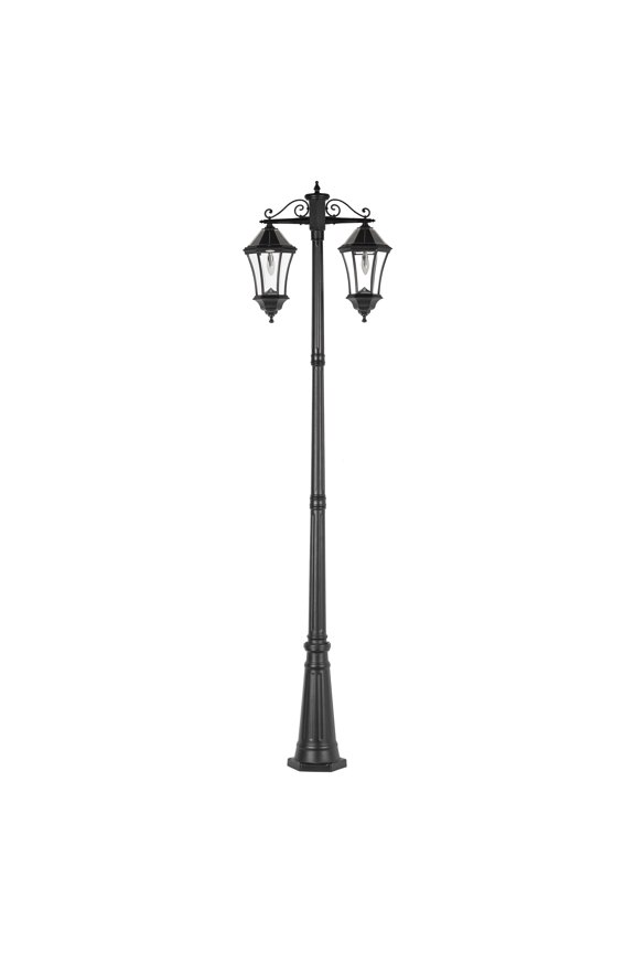 Victorian Morph Solar Lamp Post with Double Downward Lights