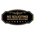 thumbnail image 1 of Victorian No Soliciting Neighbors Welcome Sign (Black Gold) - Medium 4" X 8", 1 of 1