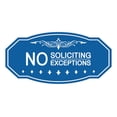 thumbnail image 1 of Victorian No Soliciting No Exceptions Sign (Blue) - Medium 4" X 8", 1 of 1