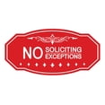 thumbnail image 1 of Victorian No Soliciting No Exceptions Sign (Red) - Small 3" X 6", 1 of 1