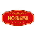 thumbnail image 1 of Victorian No Soliciting No Solicitar Sign (Red/Yellow) - Medium 4" X 8", 1 of 1
