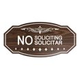 thumbnail image 1 of Victorian No Soliciting No Solicitar Sign (Walnut) - Large 5" X 10", 1 of 1