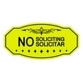 thumbnail image 1 of Victorian No Soliciting No Solicitar Sign (Yellow / Black) - Small 3" X 6", 1 of 1