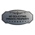 thumbnail image 1 of Victorian No Soliciting Private Property Sign (Brushed Silver) - Large 5" X 10", 1 of 1