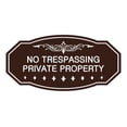 thumbnail image 1 of Victorian No Trespassing Private Property Sign (Dark Brown) - Large 5" X 10", 1 of 1