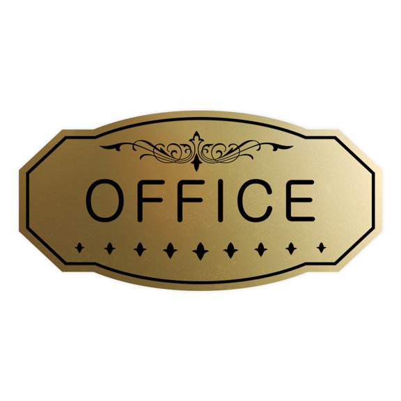 Victorian Office Sign (Brushed Gold) - Large 5" X 10"