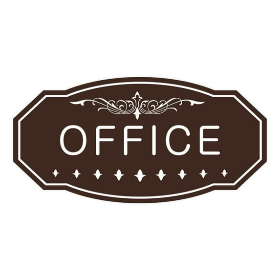 Victorian Office Sign (Dark Brown) - Medium 4" X 8"