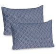 thumbnail image 1 of Victorian Pillow Sham Set of 2, Baroque Damask Motif of Curved Flowers Rococo European Retro Art Print, Quality Microfiber Bedding Item for All Seasons, 26" x 20", Indigo and White, by Ambesonne, 1 of 3