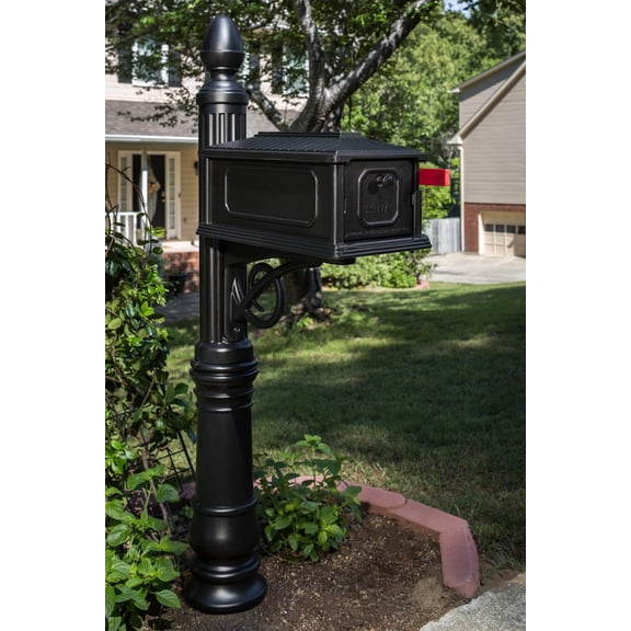 Victorian Plastic Mailbox Post, Compatibility Code A, B, VP000BAM, Black