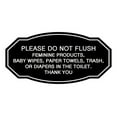 thumbnail image 1 of Victorian Please Do Not Flush Etiquette Sign (Black) - Small 3" X 6", 1 of 1