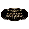 thumbnail image 1 of Victorian Please Keep Door Closed Sign (Black Gold) - Large 5" X 10", 1 of 1